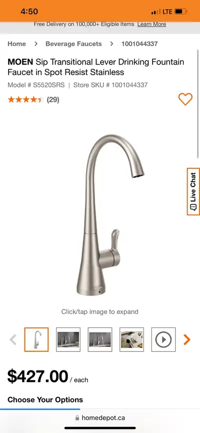 MOEN Sip Transitional Drinking Fountain Faucet in Spot Re, View more