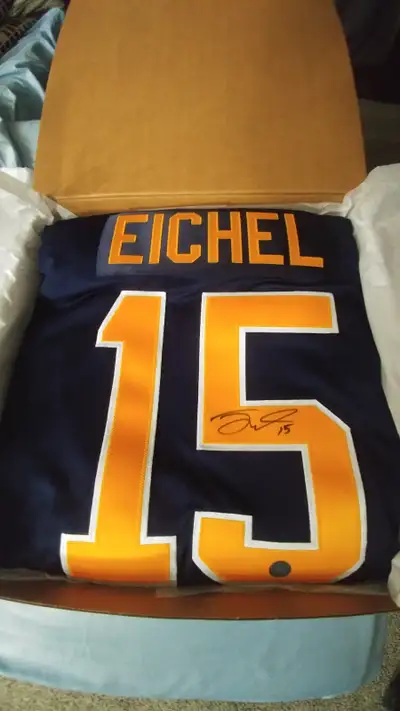 JACK EICHEL AUTOGRAPHED REEBOK BUFFALO JERSEY WITH AJ's COA, View more