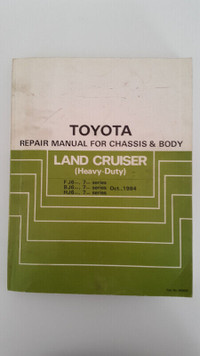 Toyota Land Cruiser repair manual for chassis and body 1984