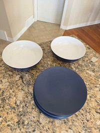 12 Outdoor Plates w/ 2 Large Bowls