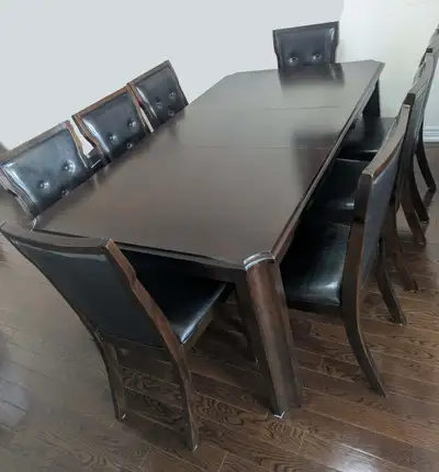Beautiful dining table set with eight chairs, View more
