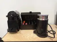 Nespresso machine & frother & pod box