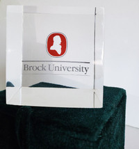 Brock University Paperweight Lucite Cube: Fort Erie