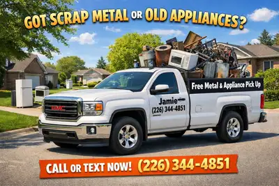 FREE removal of scrap metal, appliances, and electronics., View more