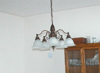 Dining room chandelier and wall sconces