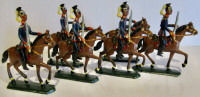 6 German Tin Toy soldiers Lancers on Horse