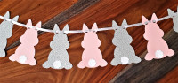 Bunny Banner Cupcake Cake Toppers-Birthday Bunny-Bunny Garland