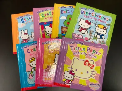 7 Hello Kitty Activity Books : $10 each - Craft Foam - Craft Sticks - Felt - Glitter Clay - Pipe Cle...