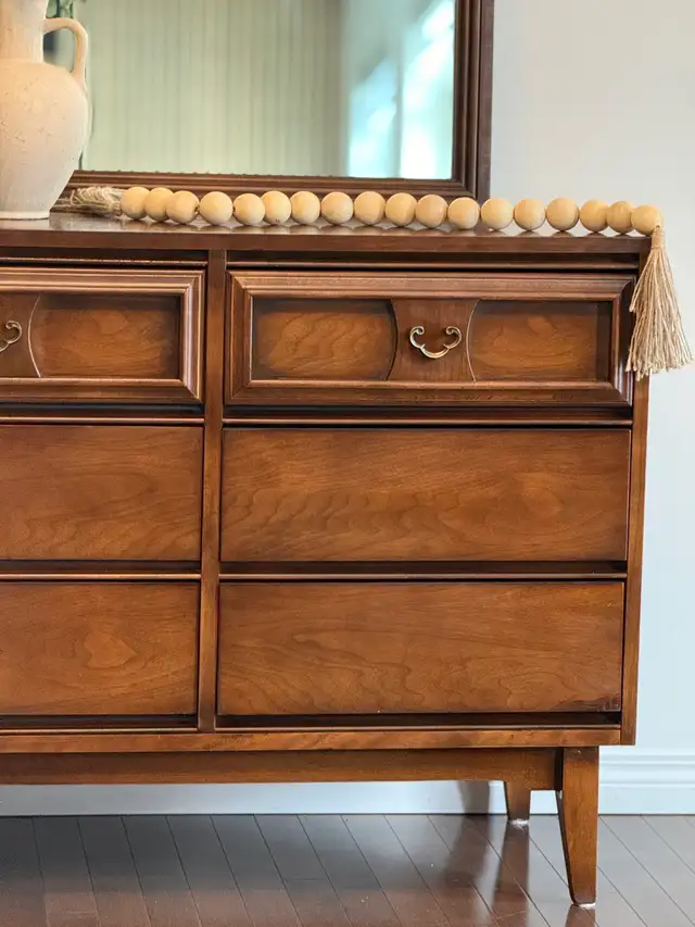 MCM Swedish Walnut Bedroom Set – Dresser, Nightstand & Mirror in Dressers & Wardrobes in Calgary - Image 5