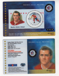 CARTE DE HOCKEY MAURICE RICHARD CANADA POSTE TIMBRE