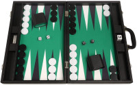 Open Box! 19inch Genuine Leather Backgammon Set - Black