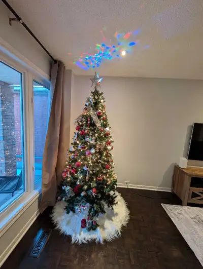 Add some sparkle to your holidays with this beautiful used Christmas tree, standing tall and ready t...