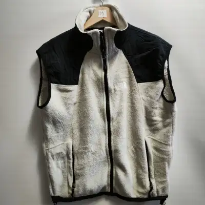 The North Face Fleece Vest Beige Black【 MENS MEDIUM 】, View more