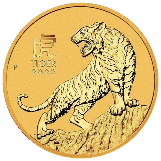 Pièce or tigre/bullion gold tiger 2022 1/10 oz dans Art et objets de collection  à Ville de Montréal