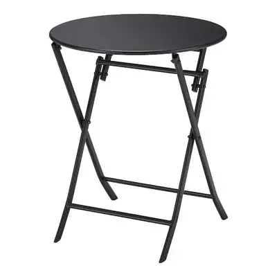 Customers say the Stylewell Shadow Gray Round Steel Folding Outdoor Bistro Table is well-constructed...