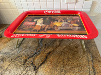 Plateau sur pied métal Coca-Cola Touring Car Vintage/retro tray