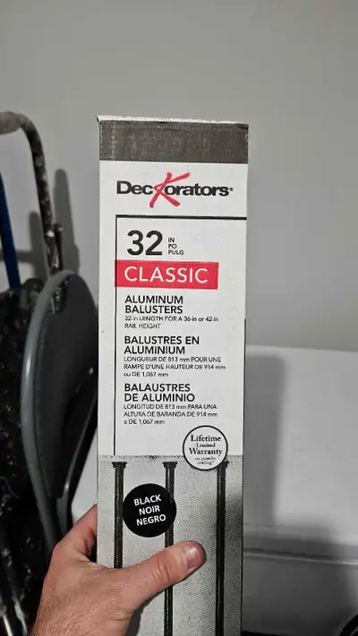 10x10 pack of Deckorators 32" Black Aluminum Rails, View more