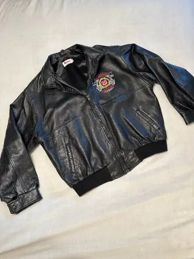 Vintage Mens Leather Bomber Jacket  RARE, View more