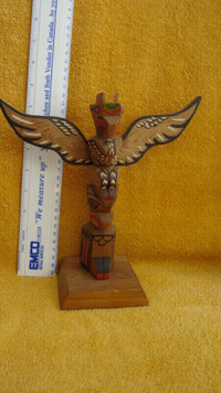 vintage mini hand carved totem pole