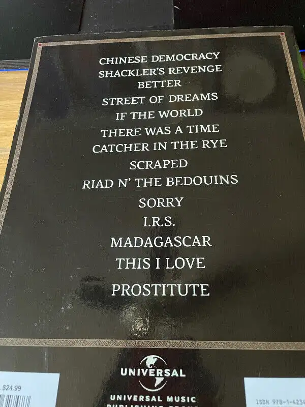 GUNS N' ROSES GUITAR TAB / TABLATURE / CHINESE DEMOCRACY64192109401219121