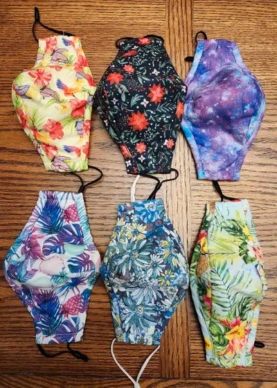 Fabric Face Masks (6) - Various Patterns, View more