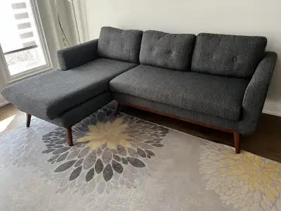 Mid-Century Modern Sectional Sofa with Chaise - Structube, View more