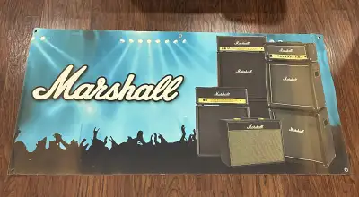 Vintage canvas Marshall store banner