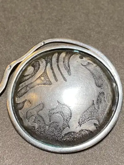 Old Native American Sterling Silver Brooch, View more