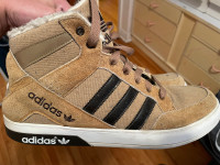 Adidas high top brown canvas shoes men