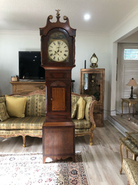 Antique longcase grandfather clock - made in England