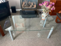 Beautiful glass top coffee table.