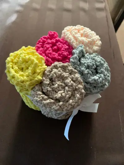 Knitted Dish Cloths/Face Cloths, View more