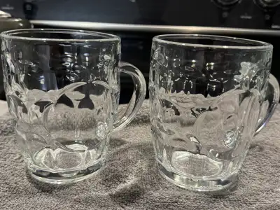 Dimpled Glass Beer Mugs, View more