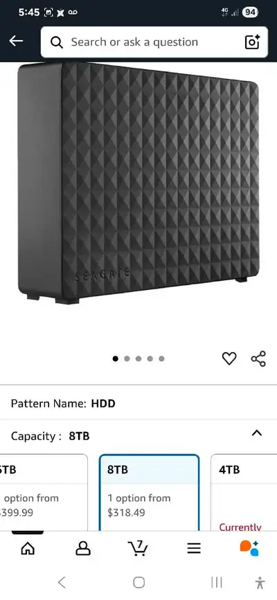 8TB External Hard Drive by Seagate. Purchased new in 2023 but sat on a shelf since then. Paid over 3...
