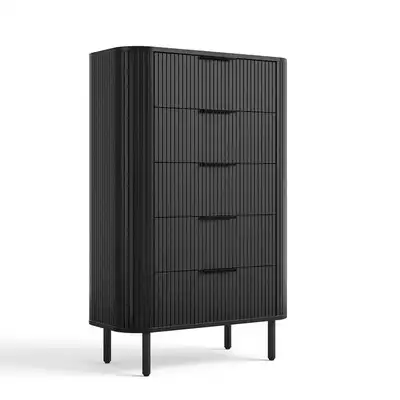 Fluted Dresser for Bedroom, Tall Dresser， 5 Drawers, Chest Mi, View more