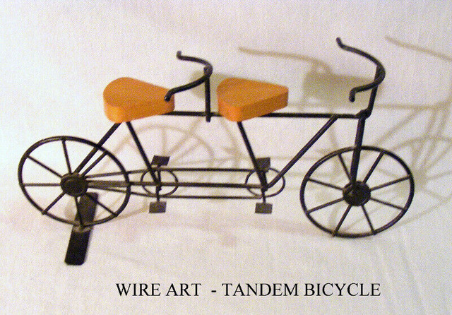 Wire Art bicycle sculptures: 2 tandem + 1 tricycle, $10 ea, in Arts & Collectibles in City of Toronto - Image 3