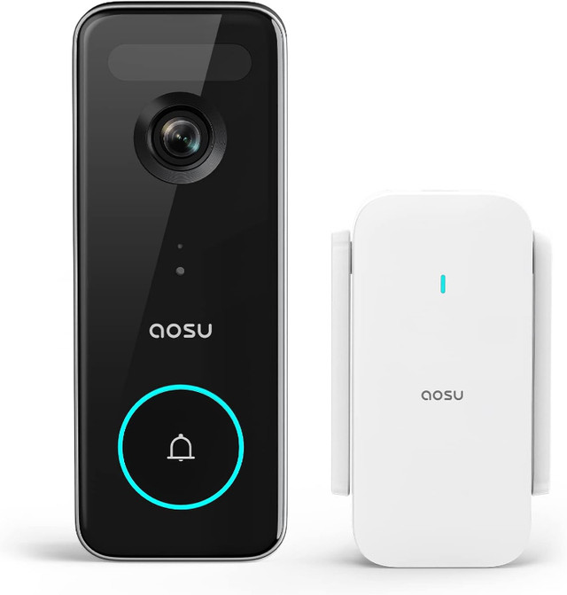 AOSU Doorbell Camera Wireless, 5MP Ultra HD, No Monthly Fee in Other in Mississauga / Peel Region