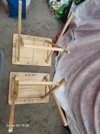 2  folding wooden TV   tables