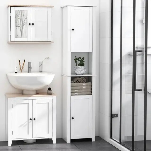 Tall Medicine Cabinet, Freestanding Bathroom Storage Cabinet wit in Bathwares in Markham / York Region - Image 3
