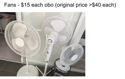 Fans - $15 each obo (original price &gt;$40 each), View more