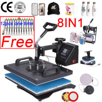 8 in 1 Combo Heat Press Machine Thermal Sublimation Transfer Pri