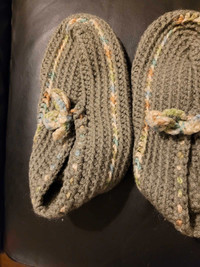 Slippers knitted by hand
