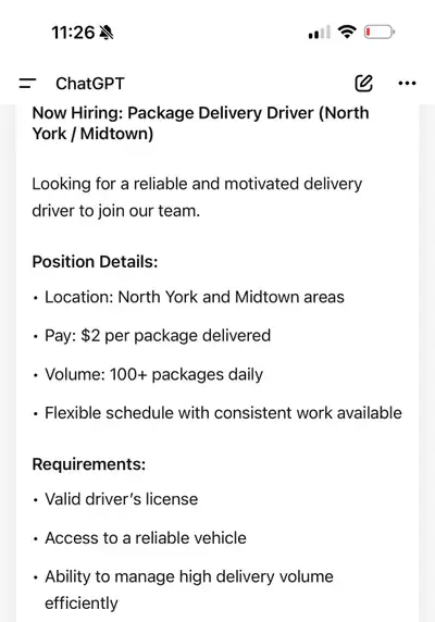 Package Delivery Driver, View more