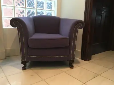 Elegant Accent Armchair – Nailhead Trim, original feet, View more