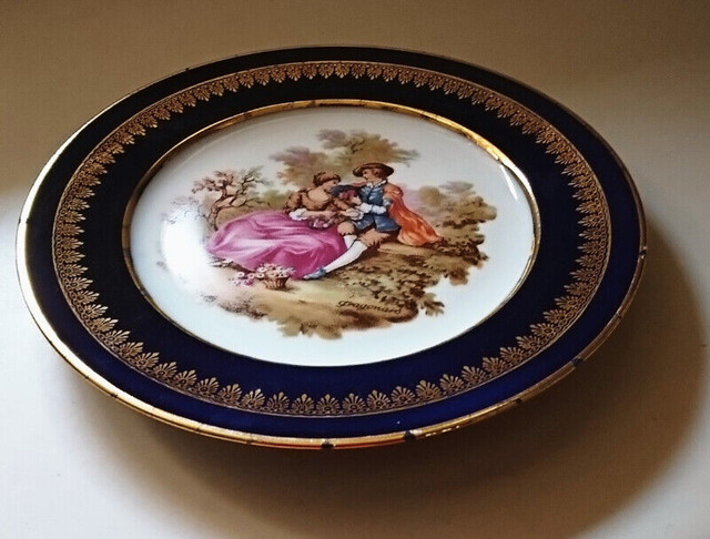 Vintage Limoges Couleuvre Veritable Cobalt France Plate in Arts & Collectibles in Oshawa / Durham Region - Image 2