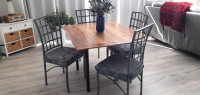 Dining room table and 4 chairs.  (Reclaimed Muskoka cedar wood)