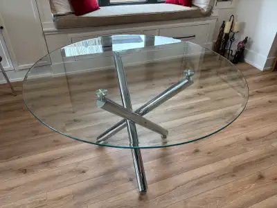 Glass top with chrome legs