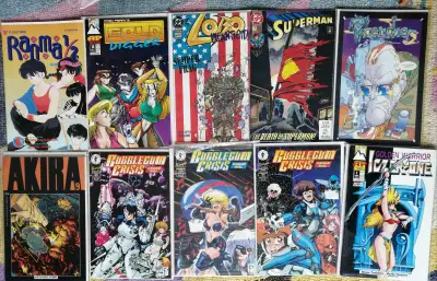 Comic Book Bundle - 90s Editions. 11 books in total. Includes 1 Superman, 1 Akira book and 3 Bubbleg...