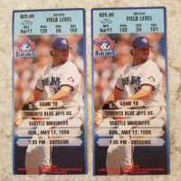 Toronto Blue Jays Skydome Ticket Stubs featuring Roger Clemens