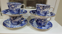 Royal Crown Derby blue mikado cups
